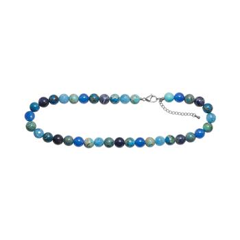 Lapis, sponge quartz, blå agat, howlite, lapis lazuril 10mm - carabinlås 40+5cm, fra Heinzendorff
