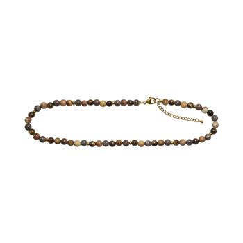 Tiger øje, jasper, hematit 6mm - carabinlås 40+5cm, fra Heinzendorff