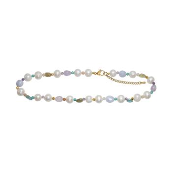 Apatit, Peridot, ametyst, amazonite, sol sten, fvkp. Hem - carabinlås 40+5cmatit  , fra Heinzendorff
