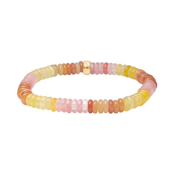Agat, cherry quartz, aventurin armbånd, fra Heinzendorff
