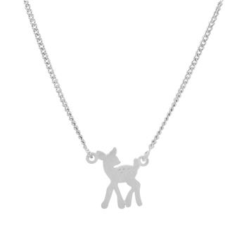 Rhodineret sølv vedhæng bambi 13mm inkl. kæde 40+5cm, fra Noa Kids