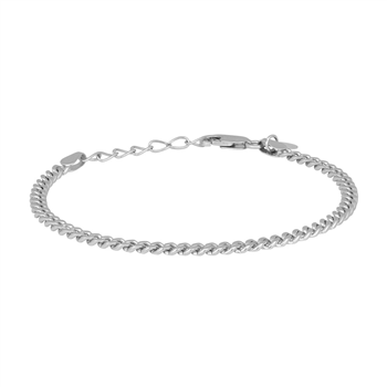 Rhd. sølv armbånd PANZER52 3mm, fra Nordahl
