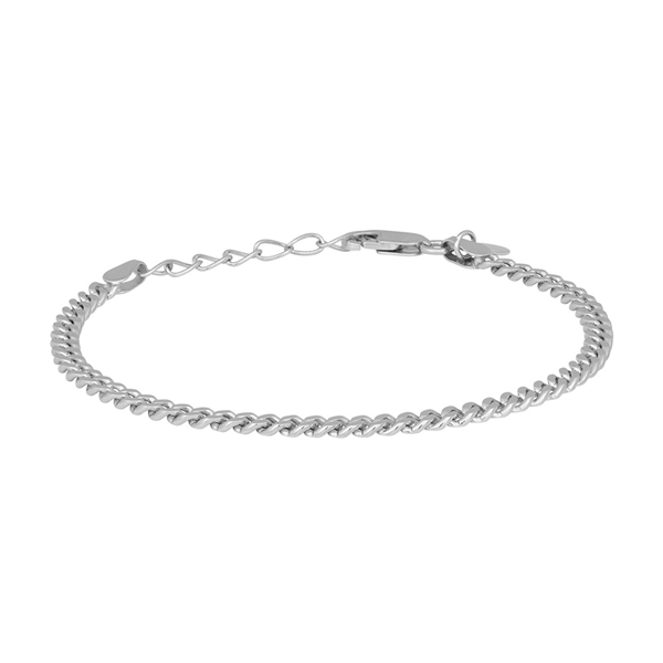 Rhd. sølv armbånd PANZER52 3mm, fra Nordahl