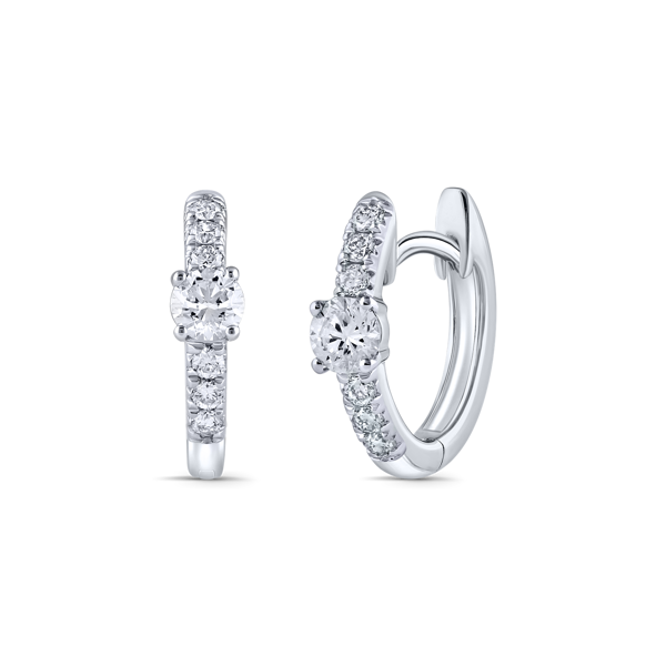 Creoler i 14 karat hvidguld med brillianter fra Støvring Design