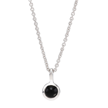 Rhd. sølvkæde SWEETS52 black onyx 5mm, fra Nordahl