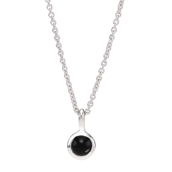Rhd. sølvkæde SWEETS52 black onyx 5mm, fra Nordahl