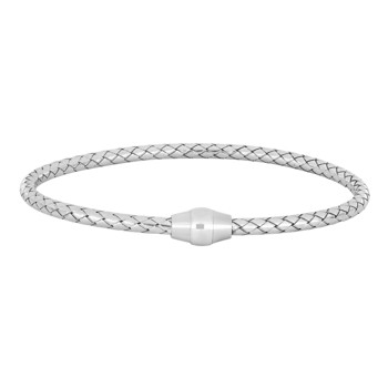 Rhod. sølv armbånd flettet, fra Heinzendorff