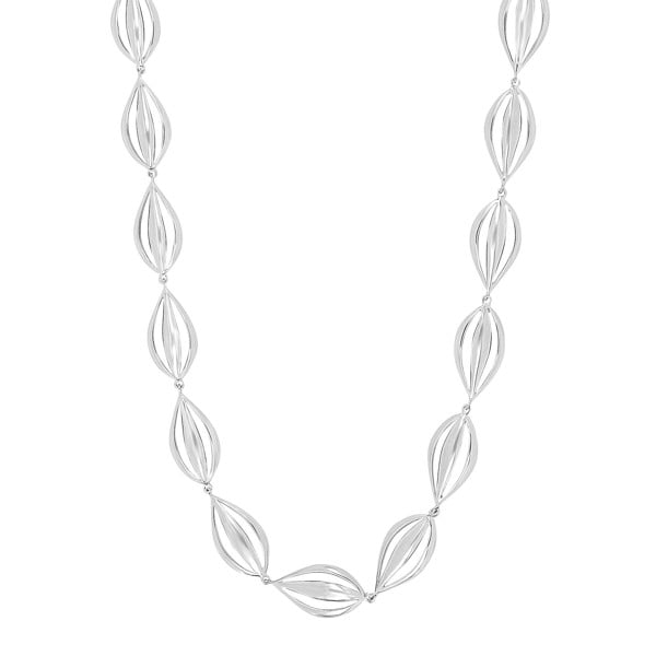 Flot rhodineret sølv collier, 10 mm - Siersbøl