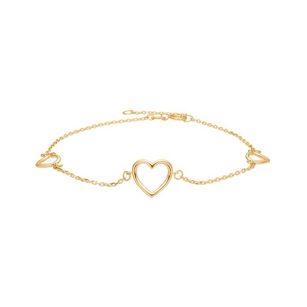 8kt. guldarmbånd m/3 hjerter, fra Siersbøl