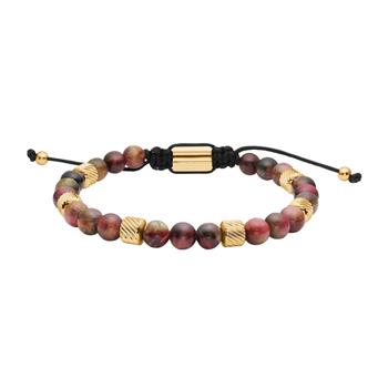 SON armbånd mix farve tigerøje og stål IP gold, fra Son of Noa