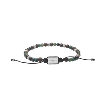 Son of NOA SON herre armbånd med sten i stål 4 mm, mørkegrøn