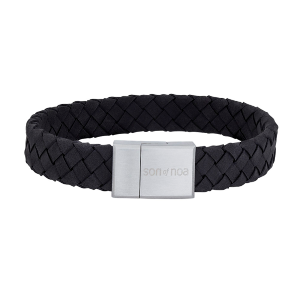 SON armbånd sort kalveskind 19cm 12mm, fra Son of Noa