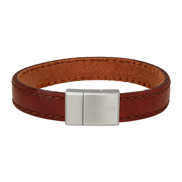 SON armbånd brun kalveskind 21cm 12mm, fra Son of Noa