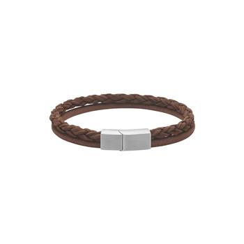 Son of Noa SON brunt flettet læderarmbånd 8 mm