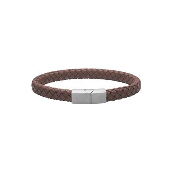 Son of Noa SON armbånd brun flettet læderarmbånd til mænd 23 cm