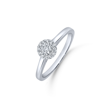14 karat hvidgulds ring med brillianter, fra Støvring Design