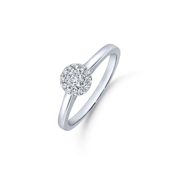 14 karat hvidgulds ring med brillianter, fra Støvring Design