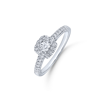 14 karat hvidguld ring med brillianter, fra Støvring Design