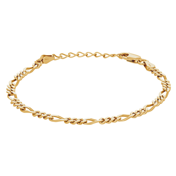 Forgyldt sølv armbånd FIGARO52 3mm , fra Nordahl