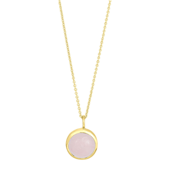 Forgyldt sølv vedhæng SWEETS52 rosa quartz 11mm , fra Nordahl
