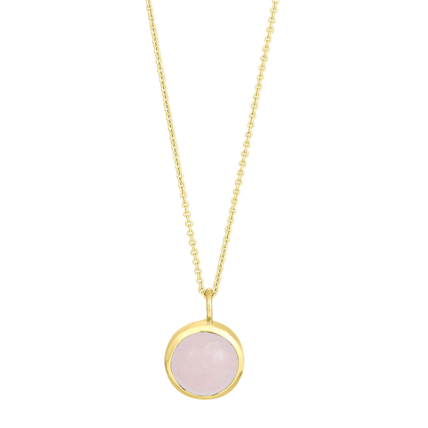 Forgyldt sølv vedhæng SWEETS52 rosa quartz 11mm , fra Nordahl