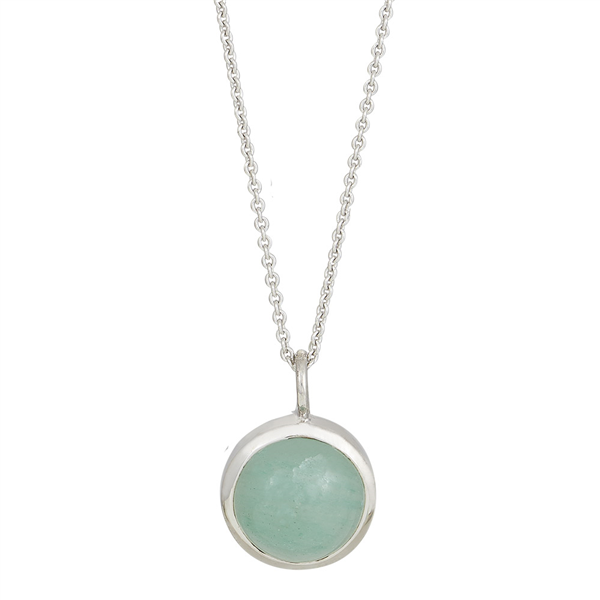 Rhd. sølv vedhæng SWEETS52 green aventurine 11mm , fra Nordahl