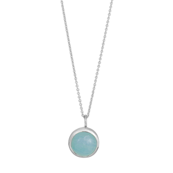 Rhd. sølv vedhæng SWEETS52 blue chalcedony 11mm , fra Nordahl