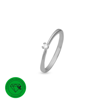Mary ring 8k, hv lg diam 0,03ct w/vs, fra aagaard