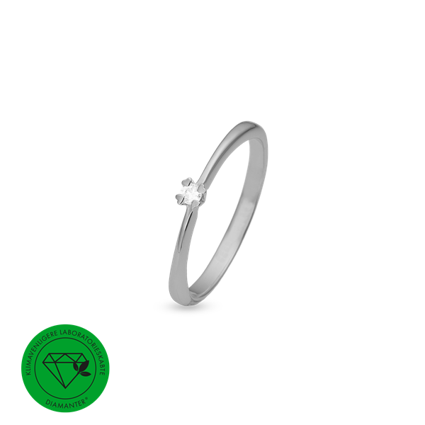 Mary ring 8k, hv lg diam 0,03ct w/vs, fra aagaard