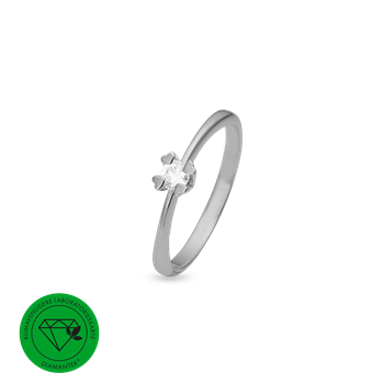 Mary ring 8k, hv lg diam 0,20ct w/vs, fra aagaard