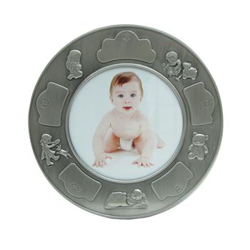 Fortinnet fotoramme (rund) m/ piger, fra Noa Kids