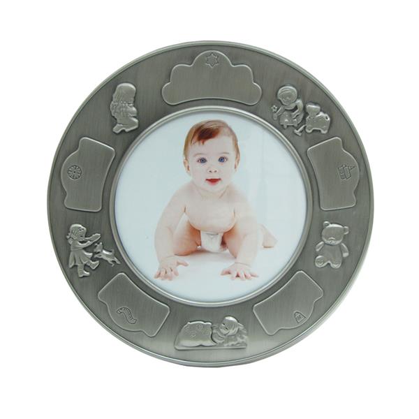 Fortinnet fotoramme (rund) m/ piger, fra Noa Kids