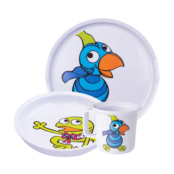 Melamin barnesæt med 3 dele m/ Kaj & Andrea, fra Noa Kids