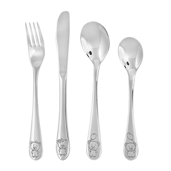 Rustfrit stål bestik m/ bamser, fra Noa Kids