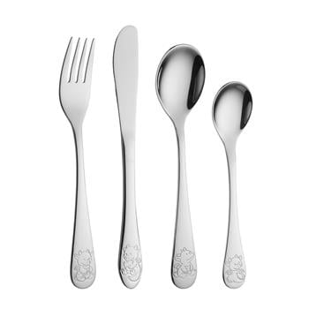 Rustfrit stål bestik m/ drage inkl. bamse, fra Noa Kids