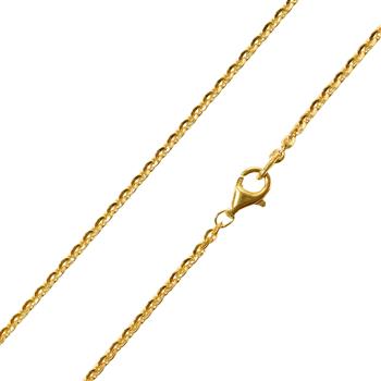 Armbånd & Halskæde - Anker Facet - Sterlingsølv & Forgyldt 0,6mm 17cm, fra San - Links of Joy