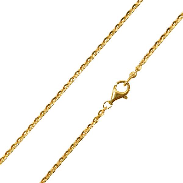 Armbånd & Halskæde - Anker Facet - Sterlingsølv & Forgyldt 0,6mm 17cm, fra San - Links of Joy