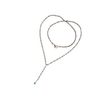 Halskæde i Rhodineret Sterlingsølv med Topas 50cm, fra San - Links of Joy
