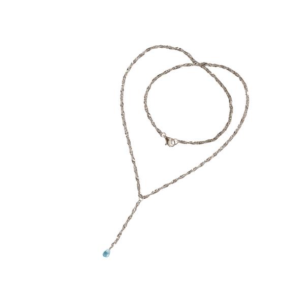 Halskæde i Rhodineret Sterlingsølv med Topas 42cm, fra San - Links of Joy