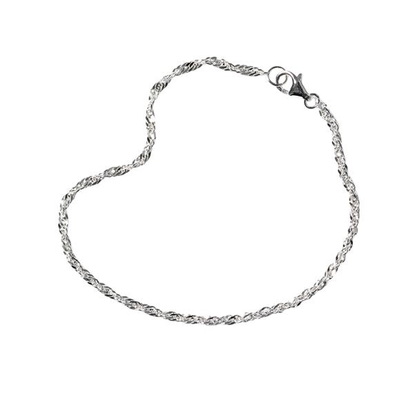 Singapore kæde 2mm - Armbånd & Halskæde - 925/Blank 20cm, fra San - Links of Joy