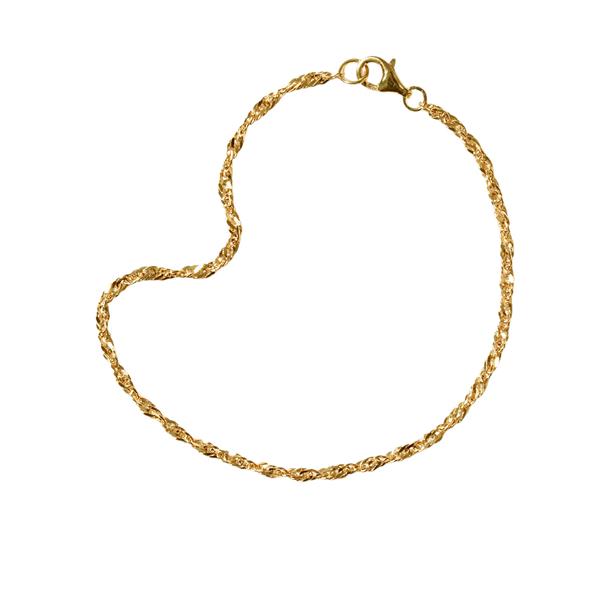 Singapore kæde 2mm - Armbånd & Halskæde - 925/Forgyldt 20cm, fra San - Links of Joy