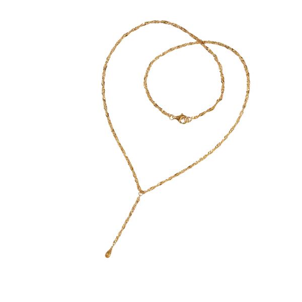 Halskæde i Forgyldt Sterlingsølv med Citrin 45cm, fra San - Links of Joy