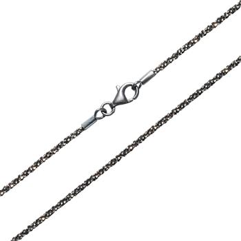 Armbånd eller halskæde - Oxideret/925-DiamondCut=1,8mm  90cm, fra San - Links of Joy