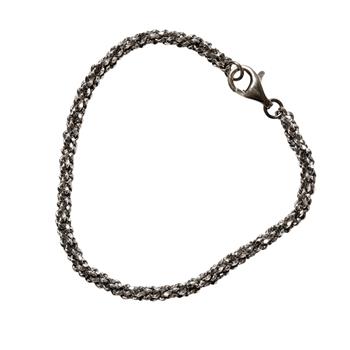 Armbånd & halskæde i Oxideret/925-DiamondCut=3,8mm 60cm, fra San - Links of Joy