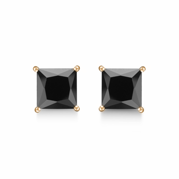 Forgyldte ørestikker I 7 mm med 4 grab med syntetisk cubic zirkonia.