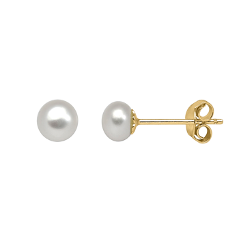 Sølvforgyldt 5 mm perle ørestikker, fra Støvring Design