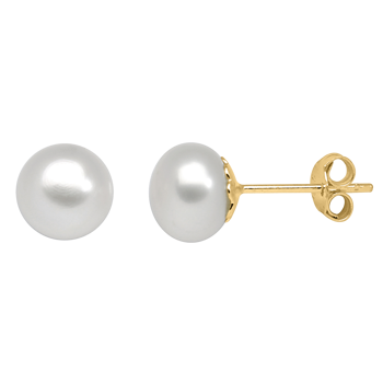 Sølvforgyldt 8 mm perle ørestikker, fra Støvring Design