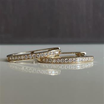 14 kt diamant creoler med ialt 0,12 ct Wesselton/SI