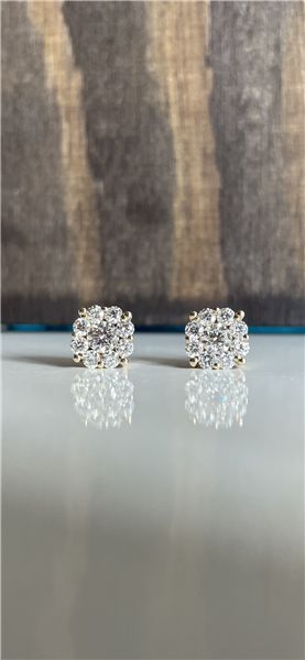 Ørestik 14 karat rødguld BLOOM med brillanter, fra L&G