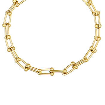 Halskæde i stål, belagt med 14 K guld Chunky, fra Blicher Fuglsang